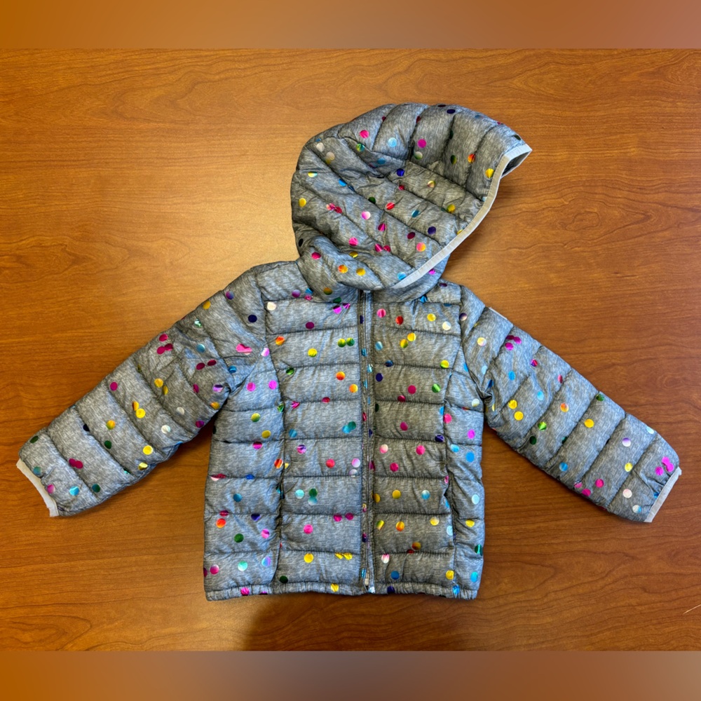 Baby Gap 3T lightweight sparkly polka dot puffer jacket